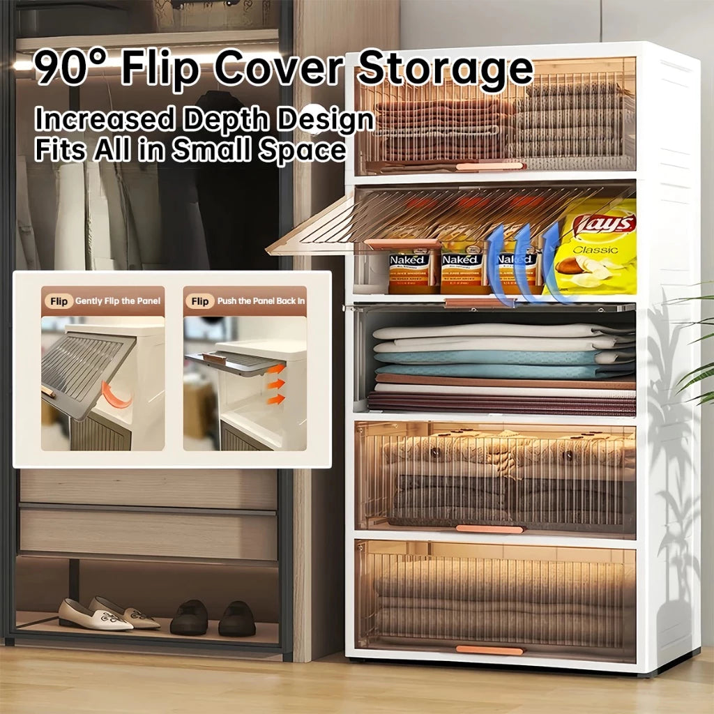 Foldable Multi-Layer Storage Organizer Cabinet