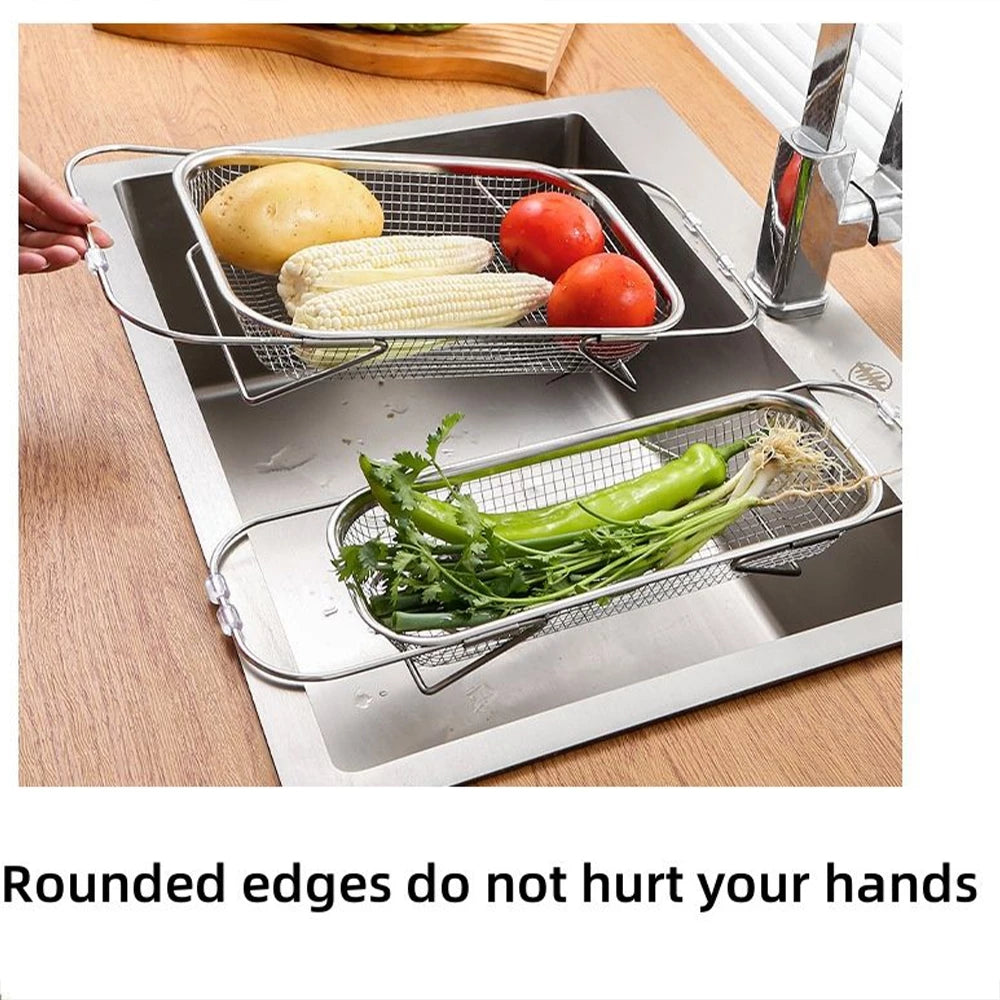Stainless Steel Retractable Draining Basket