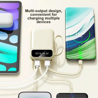 KC88 20000mAh Power Bank with Built-in 4 Charging Cables and Flashlight