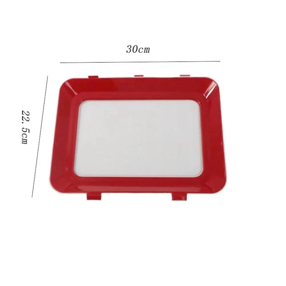Stackable Food Preservation Tray with Elastic Lid