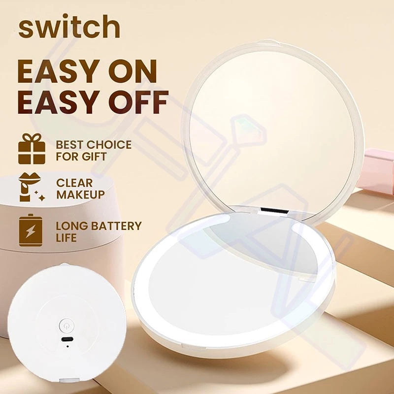 Rechargeable Compact Mirror with LED Light