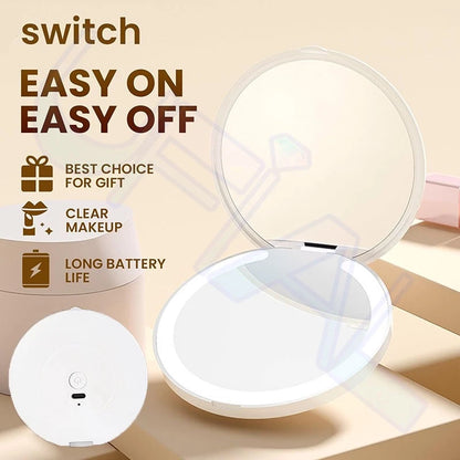 Rechargeable Compact Mirror with LED Light