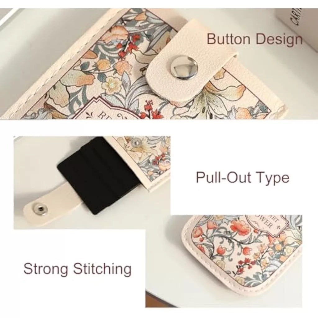 Pull-Out Floral Oil Painting Card Case