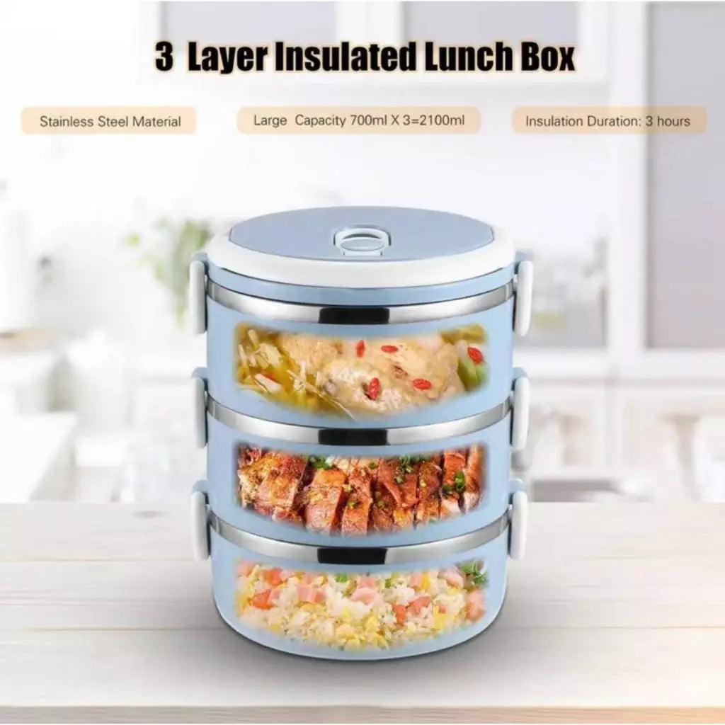 3 Layers Stainless Steel Lunch Box
