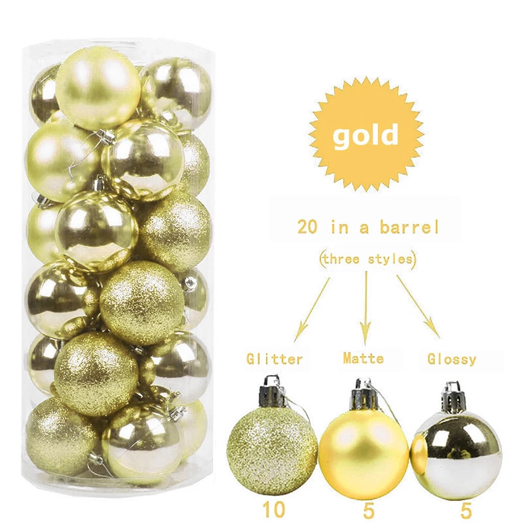 20pcs Set Christmas Balls Ornaments