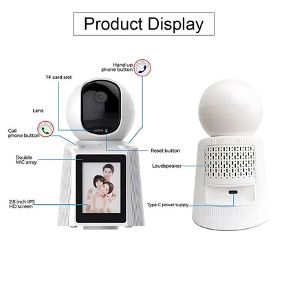 CCTV Camera With Display Screen Use Video Calling Camera With Two-Way Audio