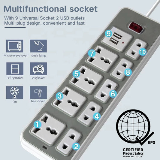 Extension Outlet with USB Port and Switch