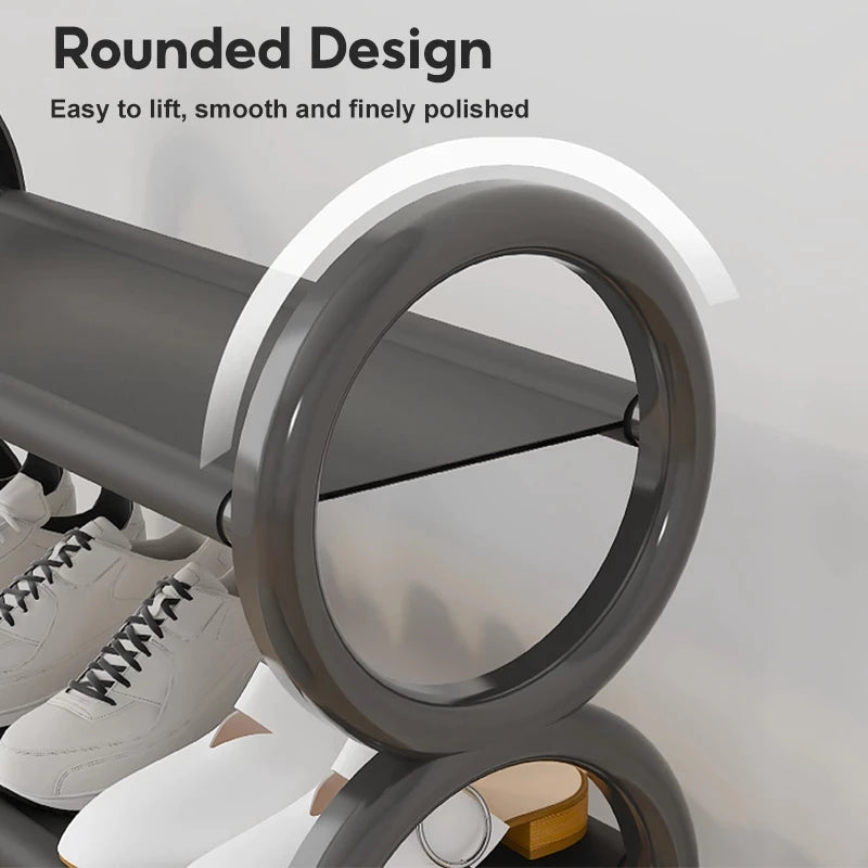 4-Tier Modern Shoe Rack with Wheels