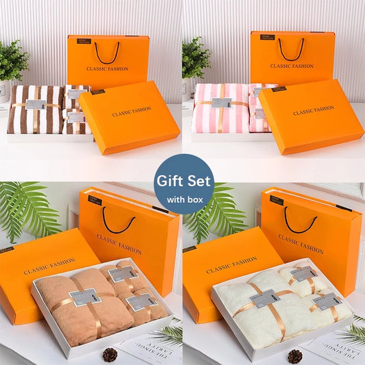 3 in 1 Bath Towel Microfiber Coral Velvet Water Absorption Towels With Gift Box