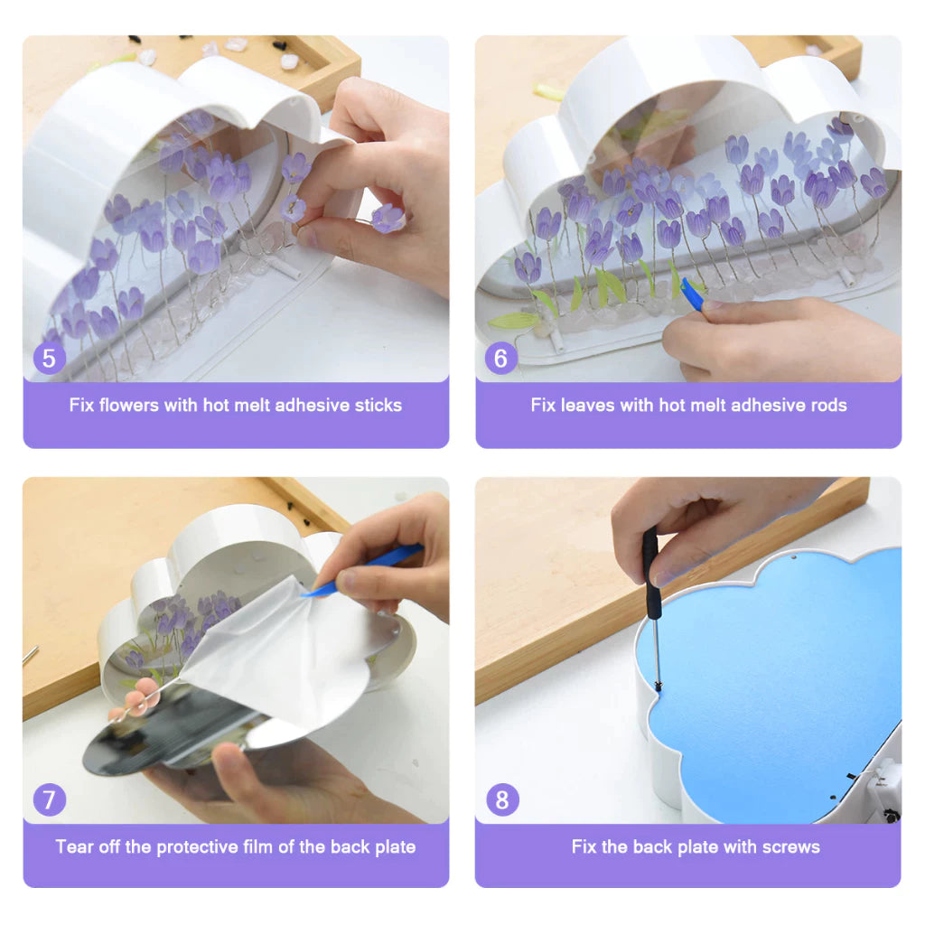 DIY Tulip Cloud LED Mirror Lamp