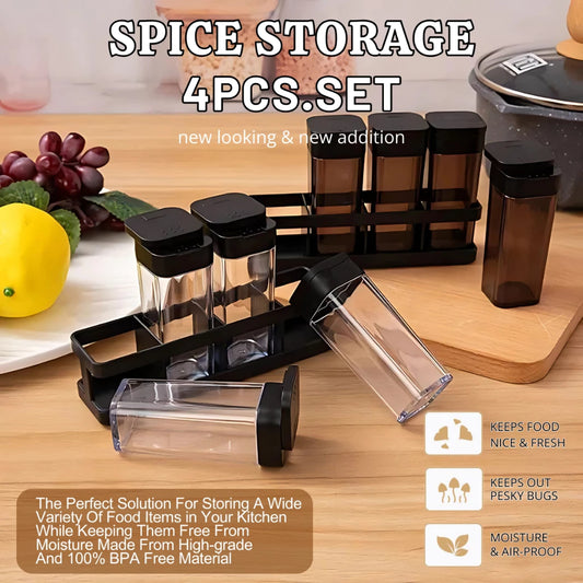 4pcs Seasoning Bottle with Rack