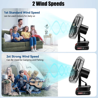 BIS F-8 Rechargeable Lithium Electric Fan with Two Bulbs