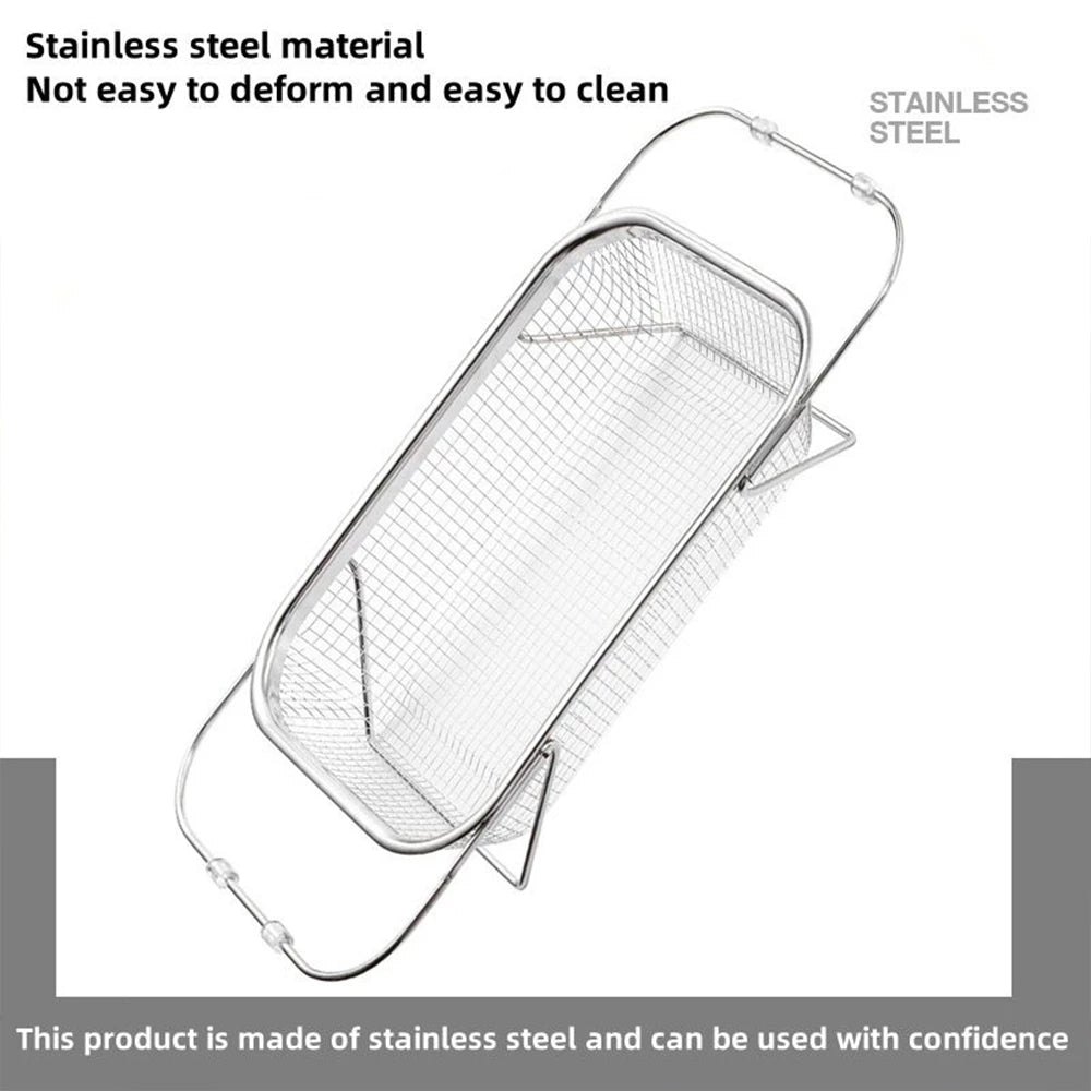Stainless Steel Retractable Draining Basket