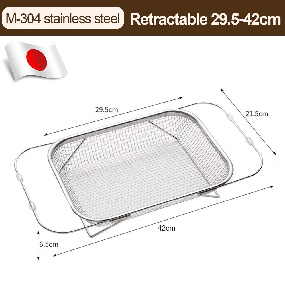 Stainless Steel Retractable Draining Basket