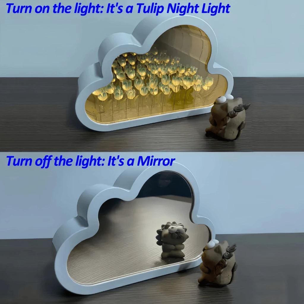 DIY Tulip Cloud LED Mirror Lamp