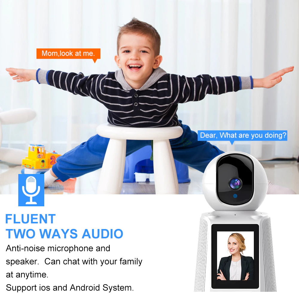 CCTV Camera With Display Screen Use Video Calling Camera With Two-Way Audio