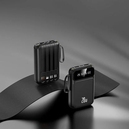 KC88 20000mAh Power Bank with Built-in 4 Charging Cables and Flashlight