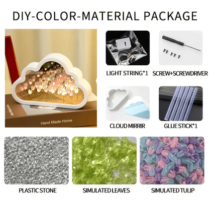 DIY Tulip Cloud LED Mirror Lamp