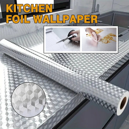Kitchen Aluminum Foil Wallpaper