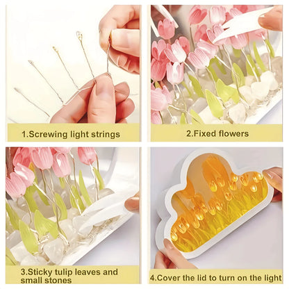 DIY Tulip Cloud LED Mirror Lamp