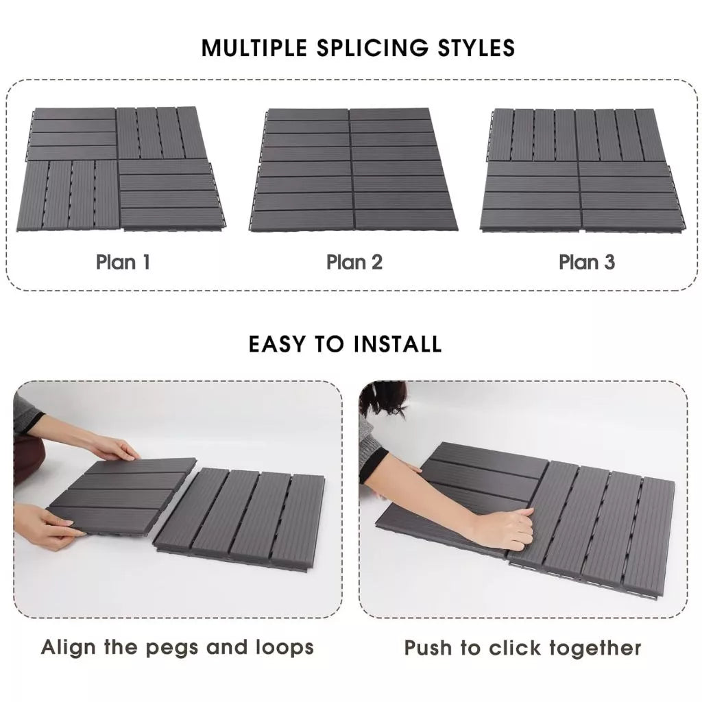 PVC Interlocking Floor Decking Tiles