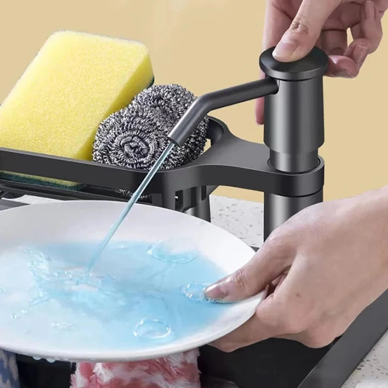 Stainless Steel Sink Soap Dispenser with Sponge Holder