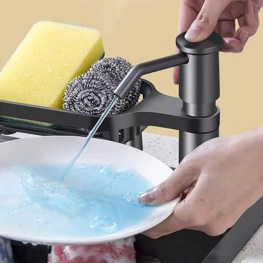 Stainless Steel Sink Soap Dispenser with Sponge Holder