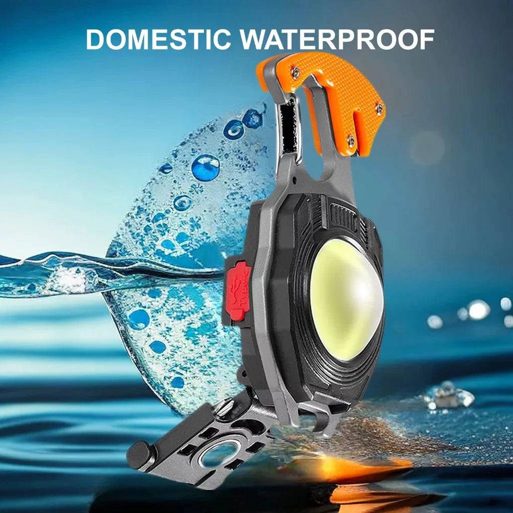 Multifunctional USB Rechargeable LED Keychain Flashlight