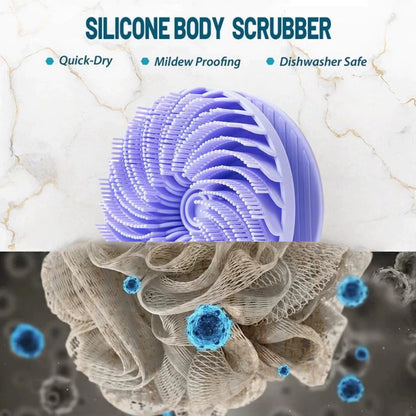 Double-Sided Silicone Bath Scrubber for Head & Body