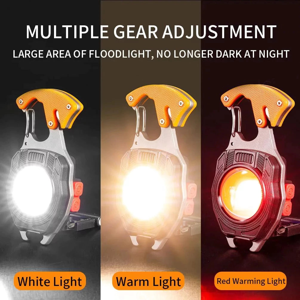 Multifunctional USB Rechargeable LED Keychain Flashlight