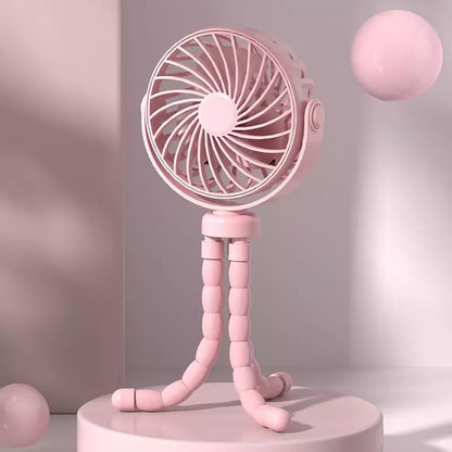 Ultra-Quiet Octopus Fan with Flexible Tripod and LED Light