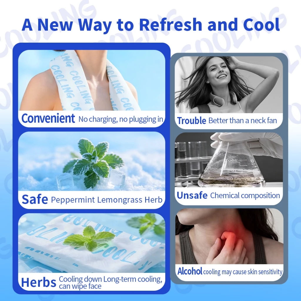 LunaVi Care Ice Cooling Wipes for Instant Heat Relief
