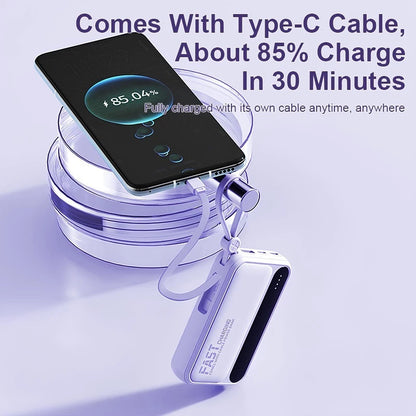 20000mAh Fast Charging Portable Power Bank with Built-in 4 Cables