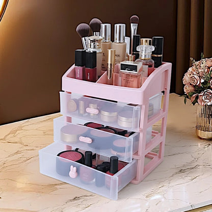 3-Tier Plastic Cosmetic Drawer and Desktop Organizer