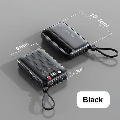 20000mAh Fast Charging Portable Power Bank with Built-in 4 Cables