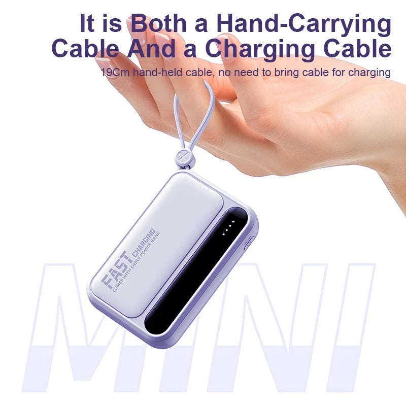 20000mAh Fast Charging Portable Power Bank with Built-in 4 Cables