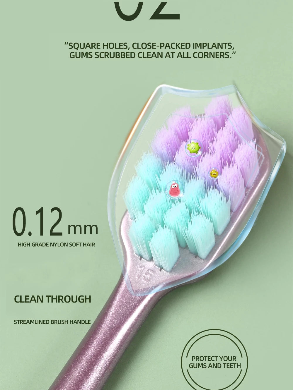 2-in-1 Toothbrush & Tongue Scraper 5pcs/set