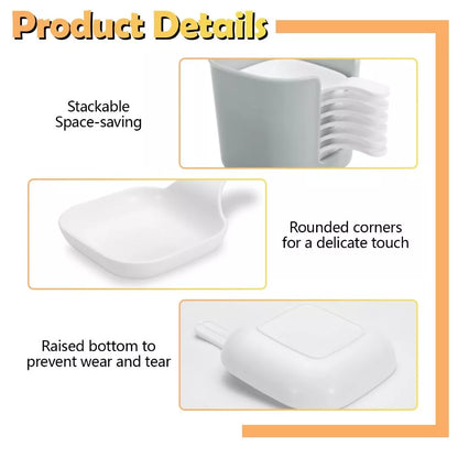 6-piece Stackable Plastic Sauce Dish Set with a Storage Box