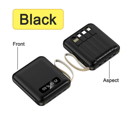 20000mAh Fast Charging Power Bank with Multifunctional Cable & LED Light