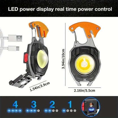 Multifunctional USB Rechargeable LED Keychain Flashlight