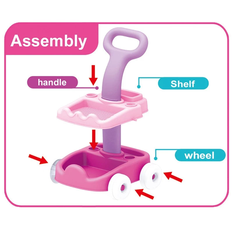 Children's Mini Cleaning Car Trolley Set