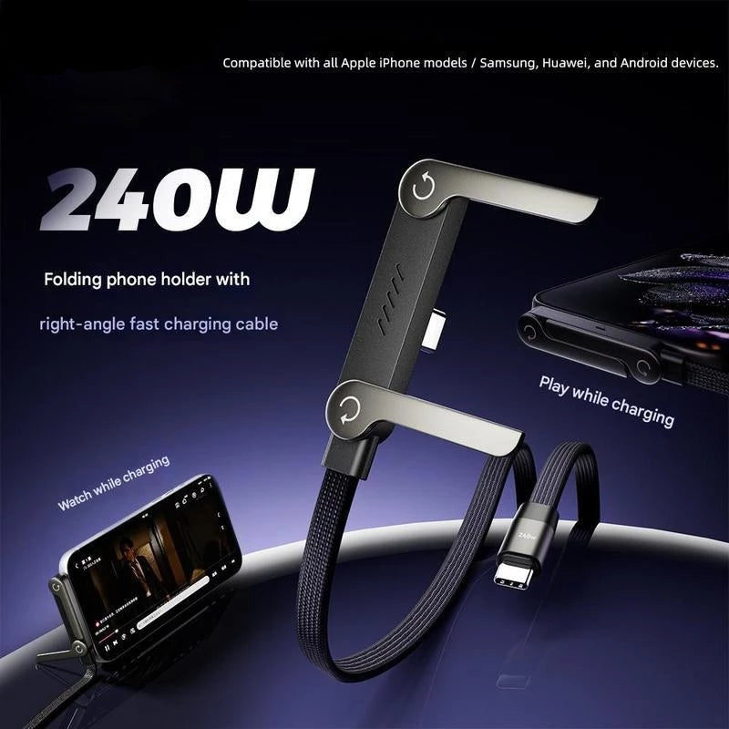 Angled Fast Charging Cable with Phone Stand