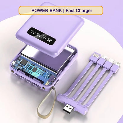 20000mAh Fast Charging Power Bank with Multifunctional Cable & LED Light
