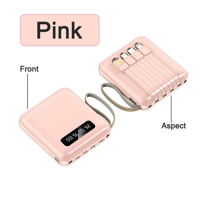 20000mAh Fast Charging Power Bank with Multifunctional Cable & LED Light