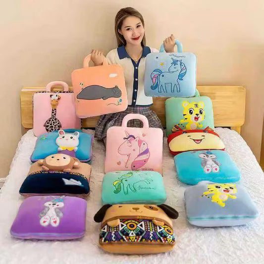 2-in-1 Cartoon Pillow Blanket