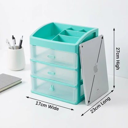 3-Tier Plastic Cosmetic Drawer and Desktop Organizer