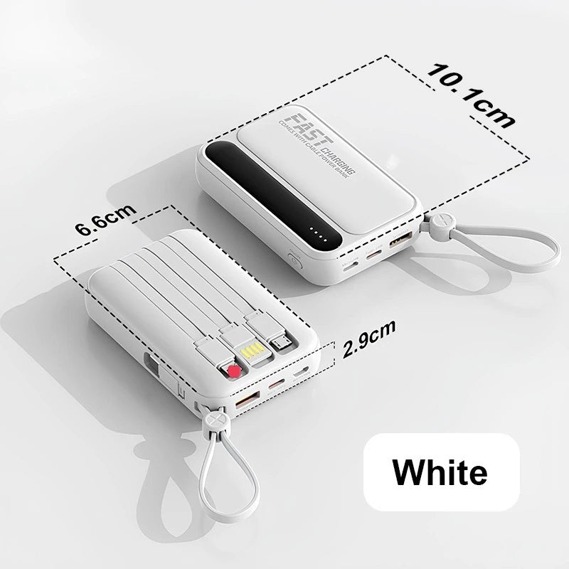 20000mAh Fast Charging Portable Power Bank with Built-in 4 Cables