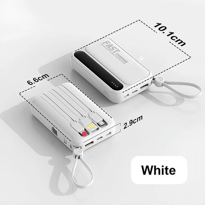 20000mAh Fast Charging Portable Power Bank with Built-in 4 Cables