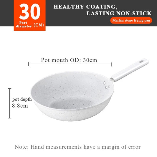 Maifanite Material White Non-Stick Frying Pan
