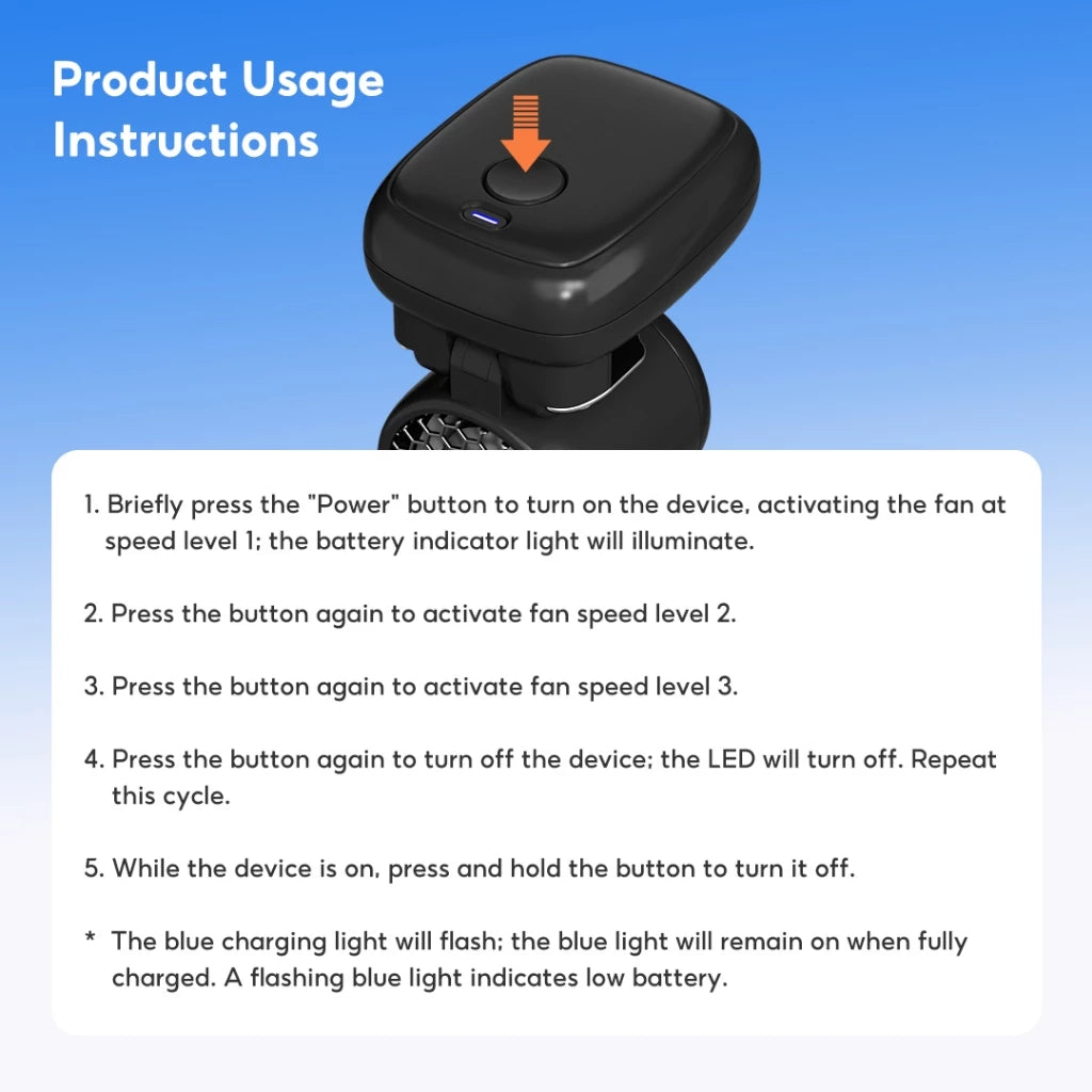 Mini Clip On Fan for Hat and Clothes